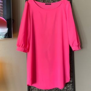 The Vintage Shop Hot Pink 3/4 Sleeve Dress